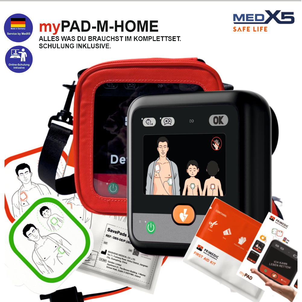 1-59817 -myPAD Heimdefibrillator für zu Hause LED manuell Lieferumfang