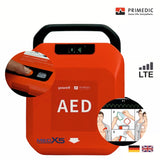 HeartSave Y mit LCD-Bildschirm, manuelle Schockauslösung, Fernüberwachung mit LTE-Modul und IoT-Lizent, DE/EN