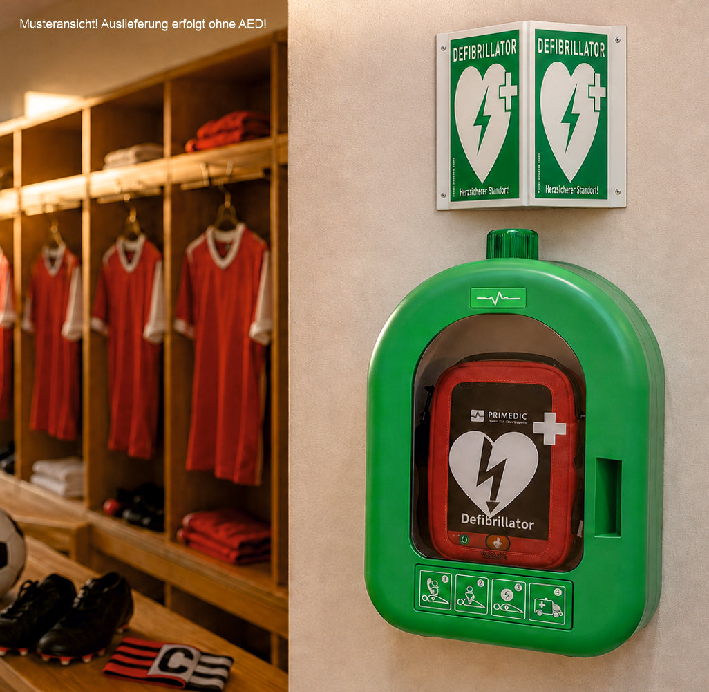 AED-Universal PVC Wandkasten für Innenbereich | Mit Türalarm
