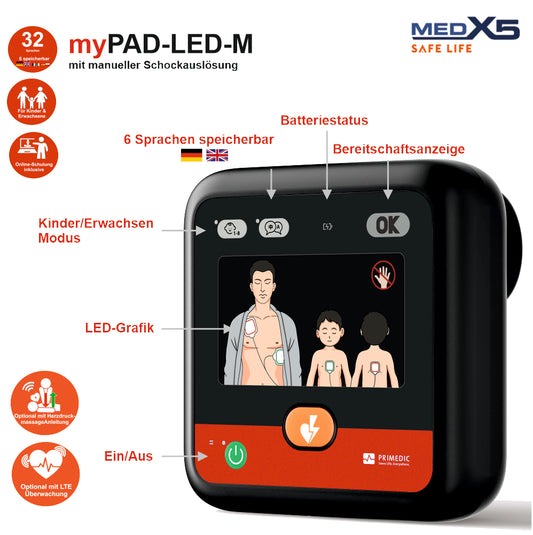 Metrax myPAD-M LED mit HLW-Feedback-Elektroden