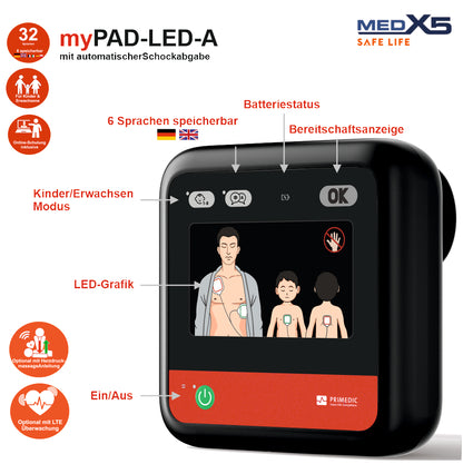 Metrax myPAD vollautomatischer AED | 8 Jahre Herstellergarantie*