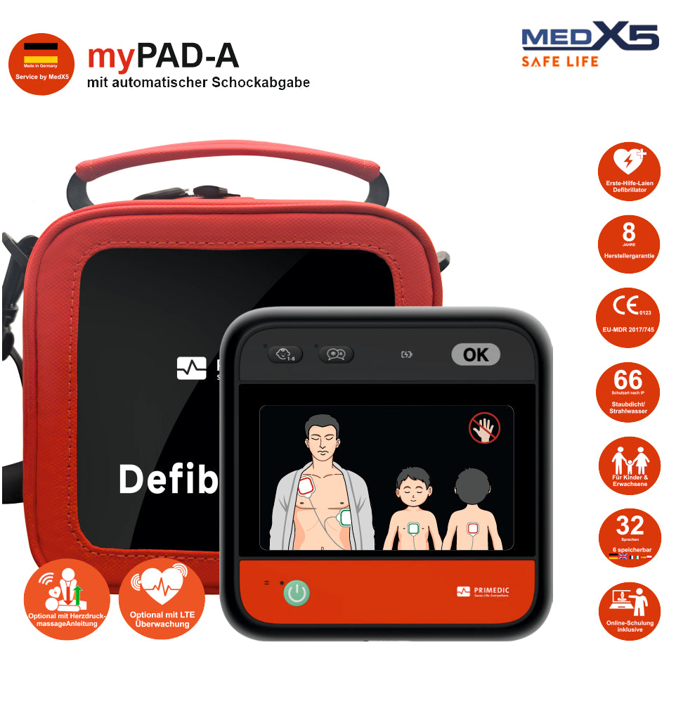 Metrax myPAD vollautomatischer AED | 8 Jahre Herstellergarantie*