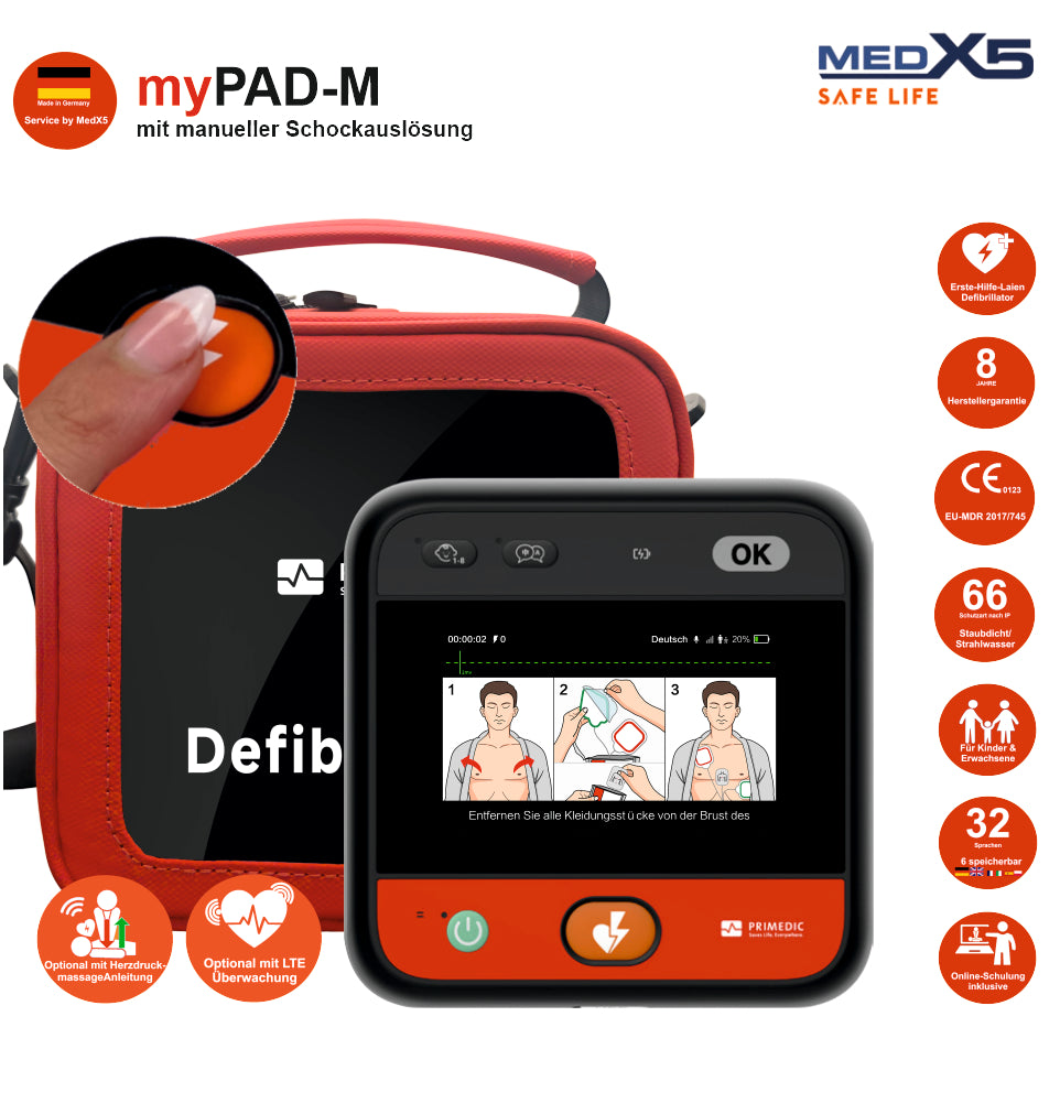 Metrax myPAD halbautomatischer AED | 8 Jahre Herstellergarantie*