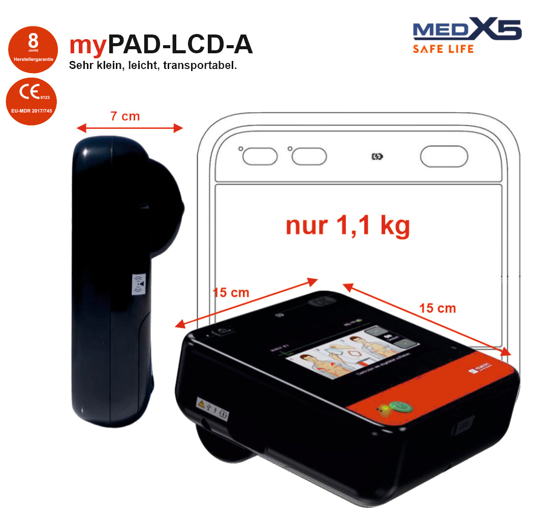 Metrax myPAD vollautomatischer AED | 8 Jahre Herstellergarantie*
