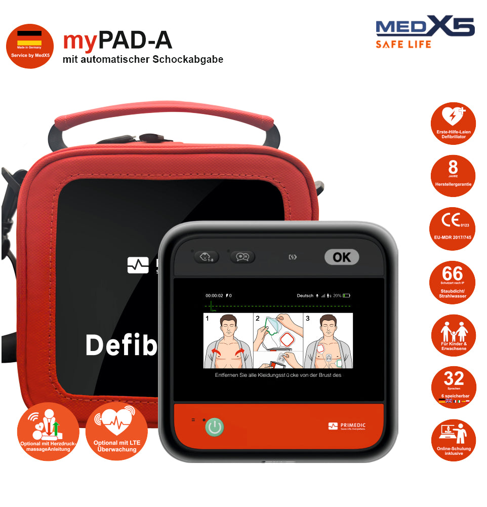 Metrax myPAD vollautomatischer AED | 8 Jahre Herstellergarantie*