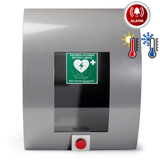 Universal Defibrillator (AED) outdoor wall cabinet with push-button opening