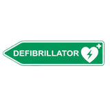 Defibrillator (AED) Straßenschild linksweisend