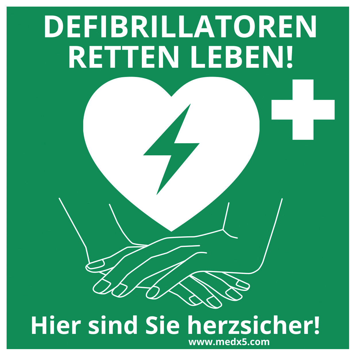 Defibrillator (AED) location sticker