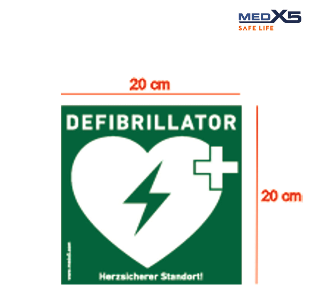 Defibrillator (AED) Standortaufkleber 20x20