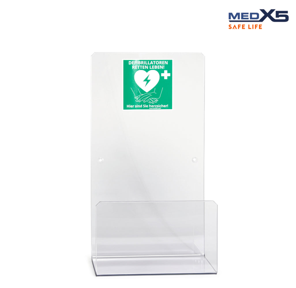 AED-Acrylglas-Wandhalterung Gr. L für Innenbereich | Für HeartSave Y/YA