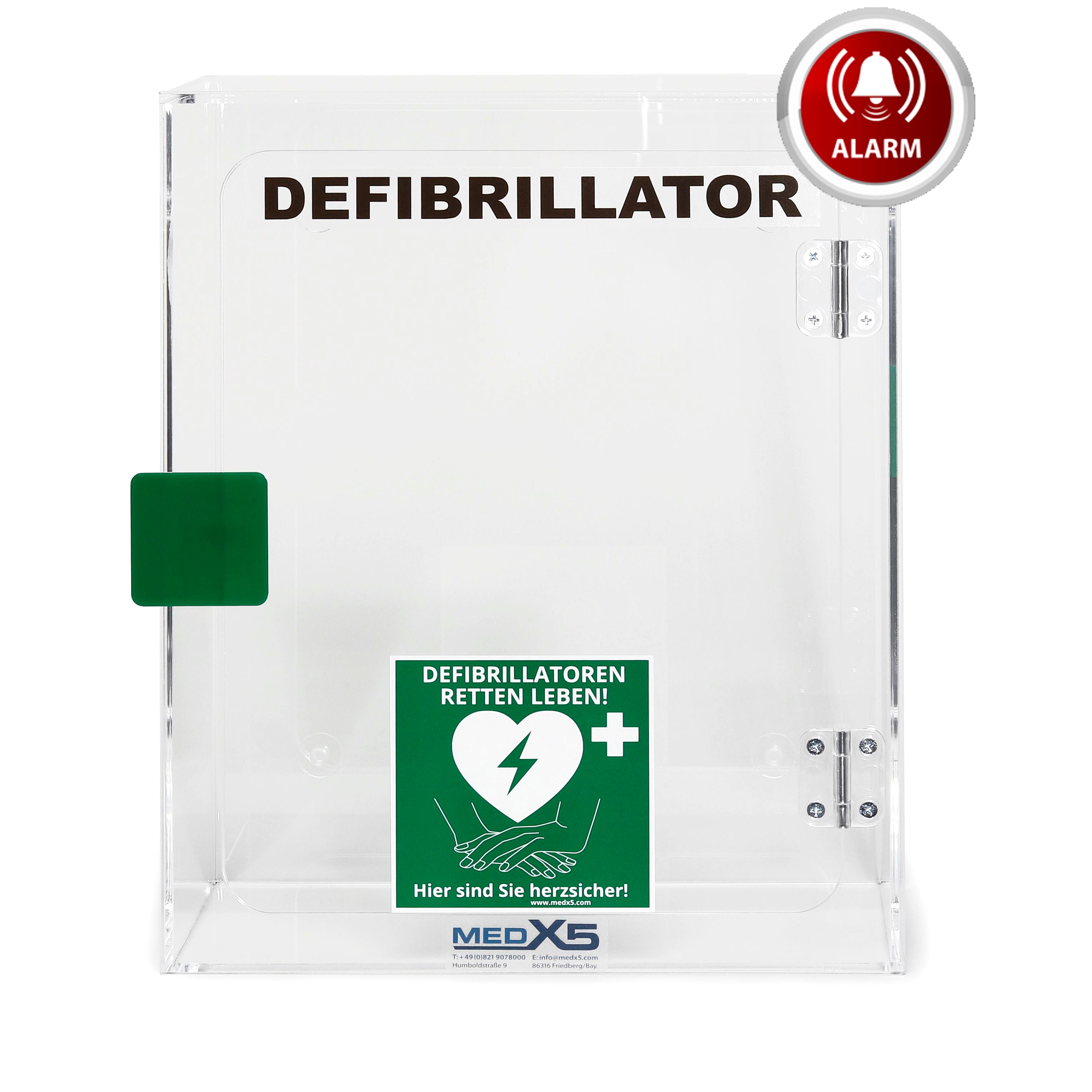 Universal Defibrillator (AED) Acrylglas-Wandkasten für Innenbereiche, mit Alarm