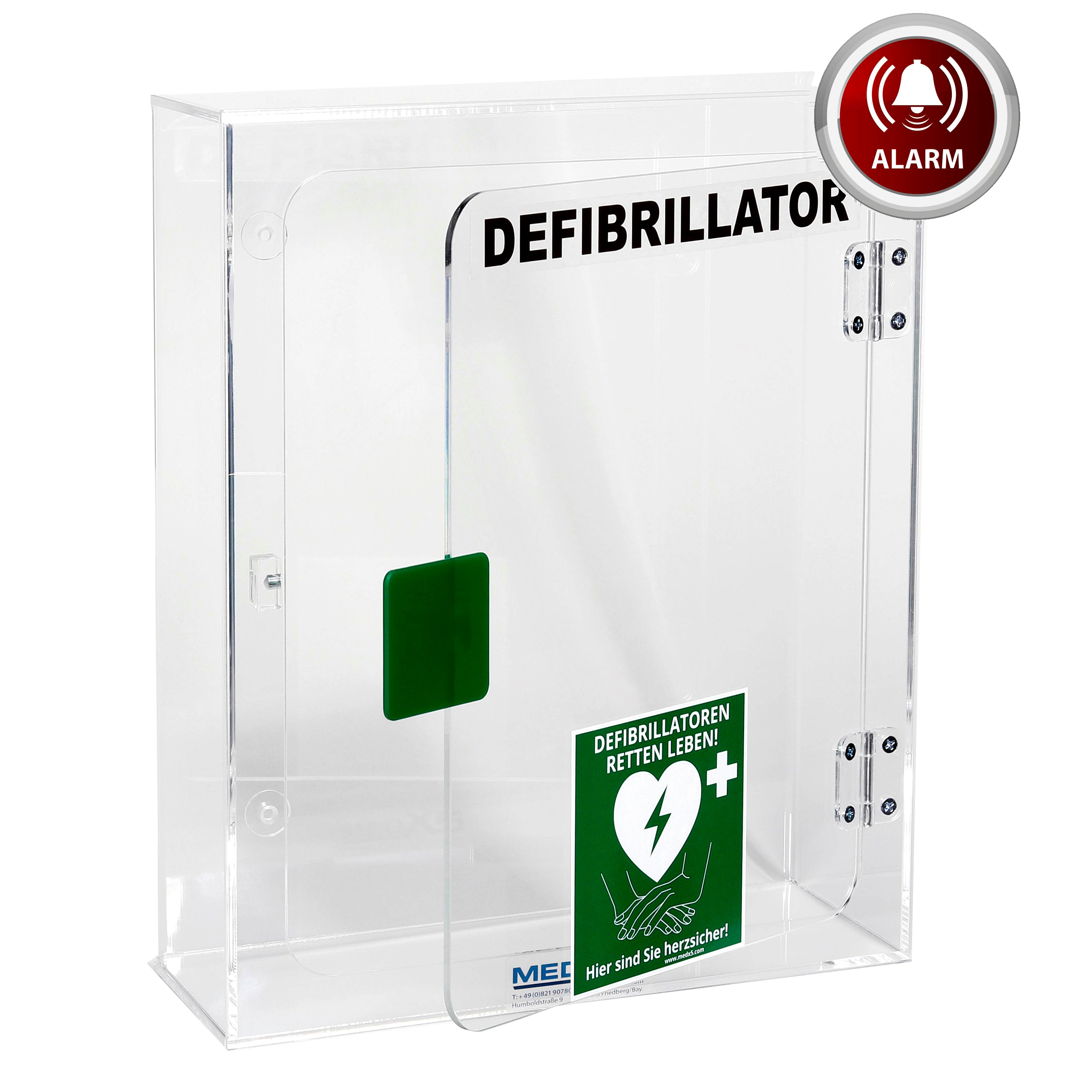 Defibrillator acrylic glass wall box with alarm