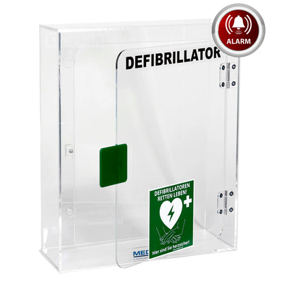 AED-Acrylwandkasten für Innenbereich | Mit Türalarm & Zubehör
