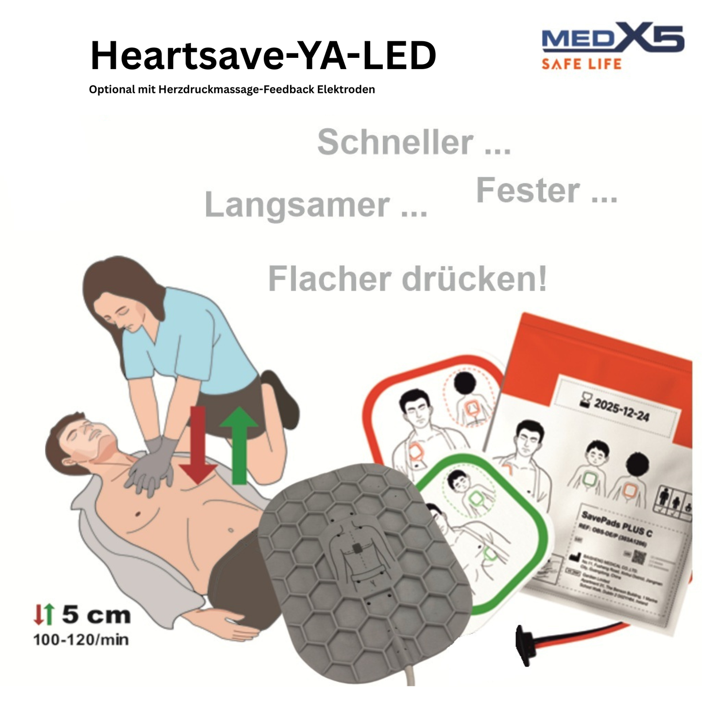 Primedic HeartSave YA Vollautomat AED | 8 Jahre Garantie