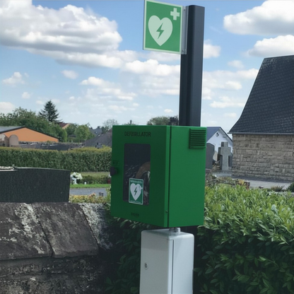 Universal AED-Außenwandkasten (Grün) | Klimatisiert & Alarmgesichert