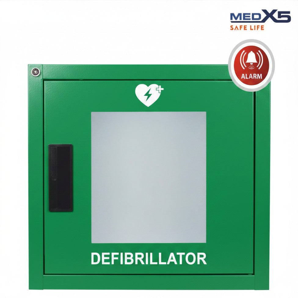 AED-Metallwandkasten für Innenbereich | Mit Türalarm & Zubehör