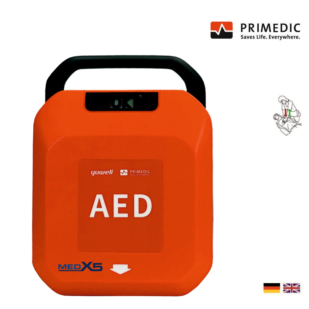 HeartSave YA mit Grafikanzeige, automatische  Schockabgabe und HLW-Feedback Sensor, DE/EN
