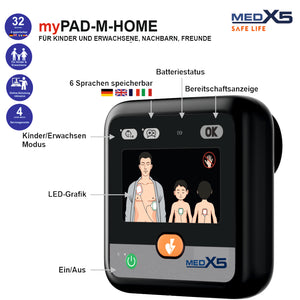 1-59817 -myPAD Heimdefibrillator für zu Hause LED manuell Display