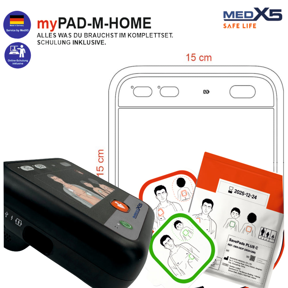 1-59817 -myPAD Heimdefibrillator für zu Hause LED manuell Elektroden
