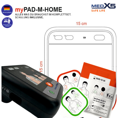 1-59817 -myPAD Heimdefibrillator für zu Hause LED manuell Elektroden