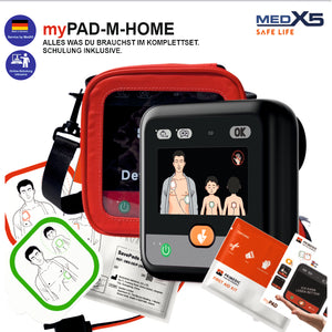 1-59817 -myPAD Heimdefibrillator für zu Hause LED manuell Lieferumfang