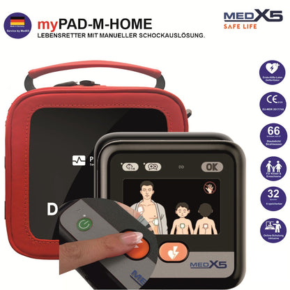 Heimdefibrillator myPAD-M | halbautomatischer AED für zuhause, Privat & Freizeit
