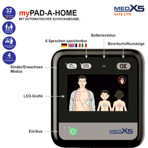 1-59848 -myPAD Heimdefibrillator für zu Hause LED automatisch Display