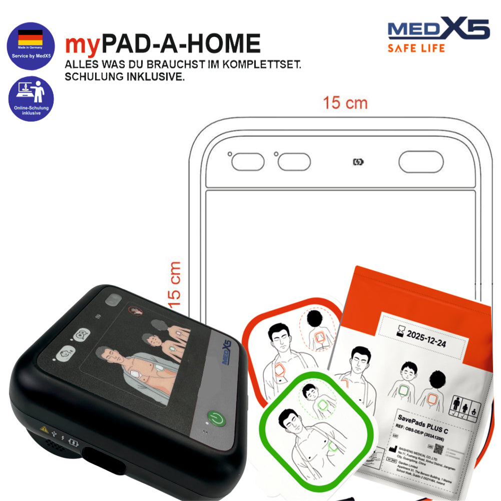 1-59848 -myPAD Heimdefibrillator für zu Hause LED automatisch Elektroden