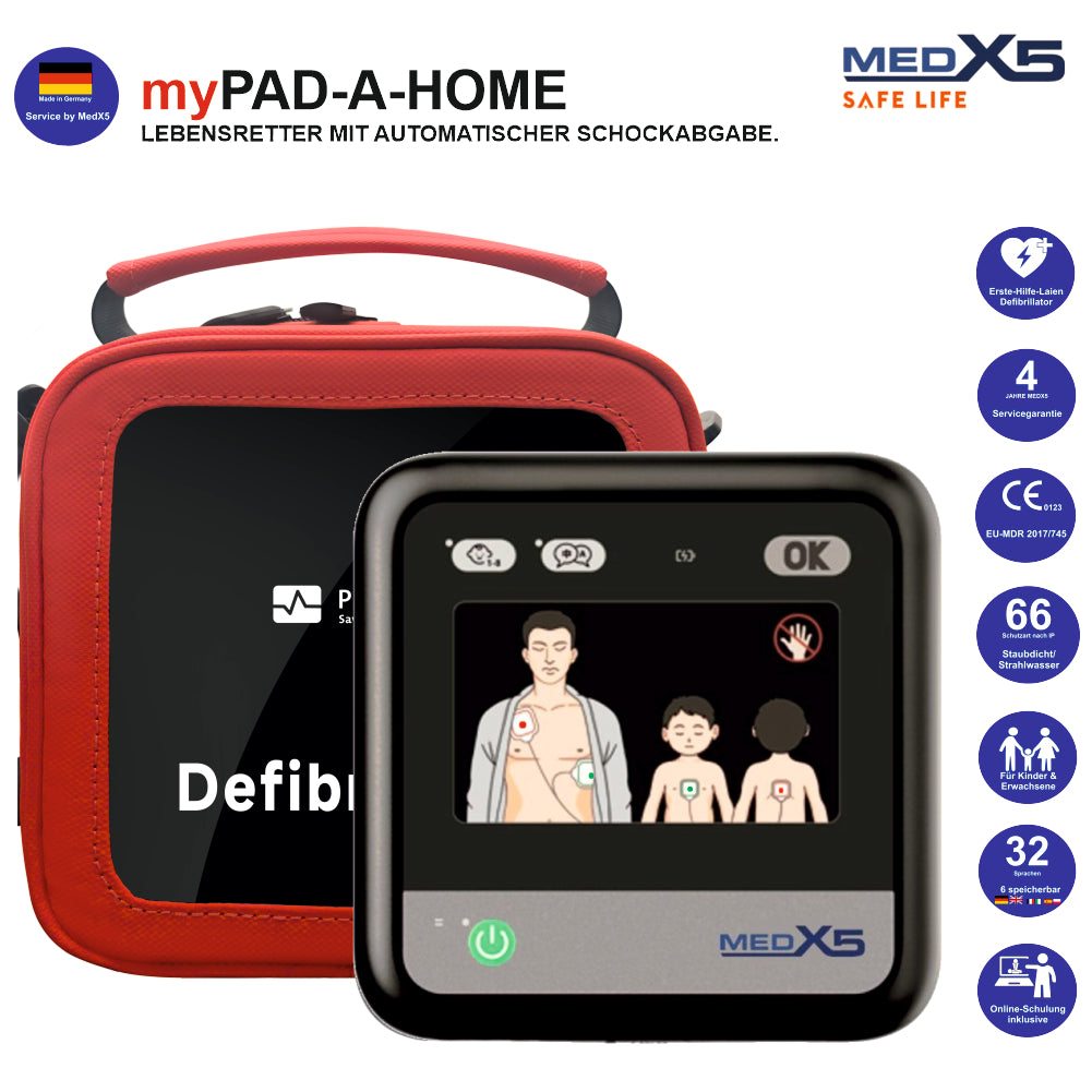 1-59848 -myPAD Heimdefibrillator für zu Hause LED automatisch Icons
