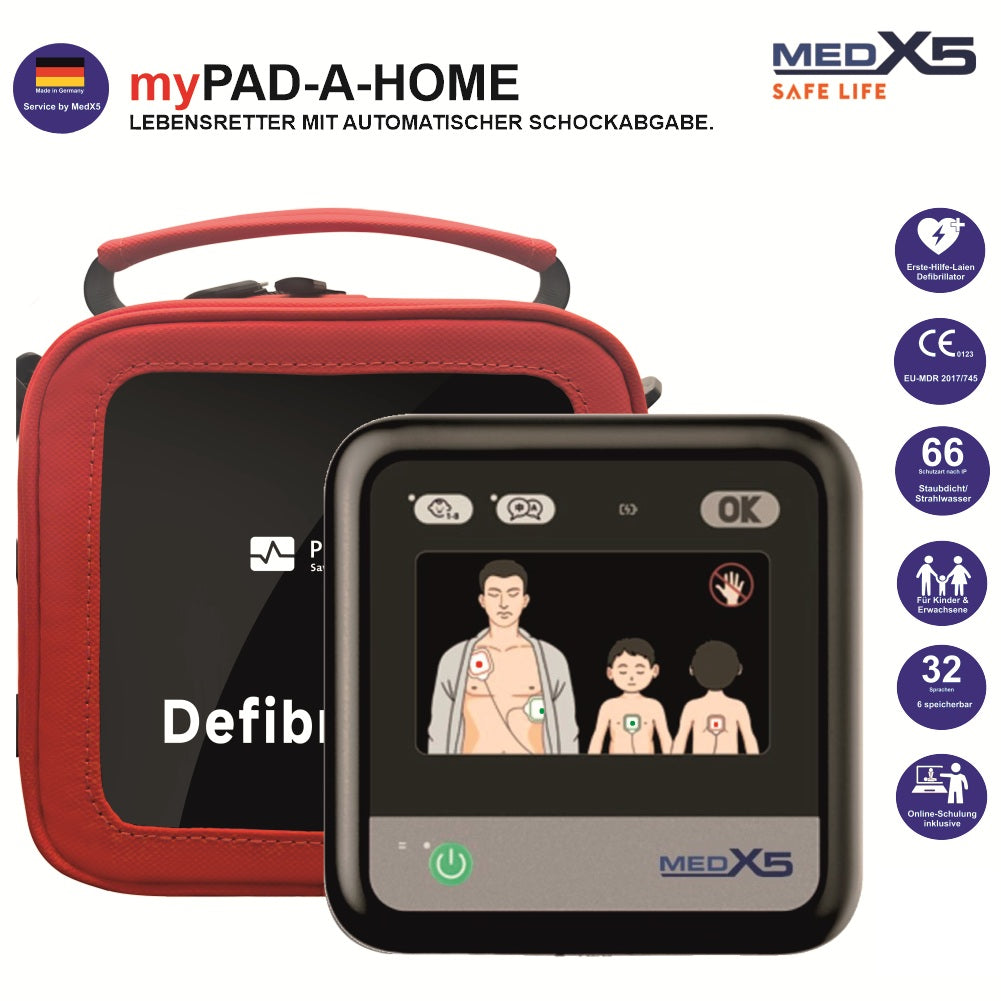 Heimdefibrillator myPAD-A | vollautomatischer AED  für zuhause, Privat & Freizeit