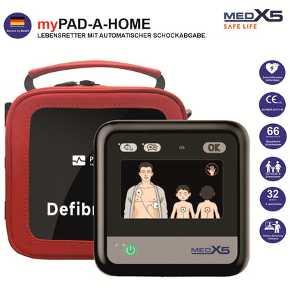 Heimdefibrillator myPAD-A | vollautomatischer AED  für zuhause, Privat & Freizeit