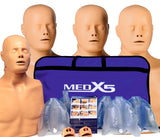 2-in-1 resuscitation training dummies in a set of 4, male