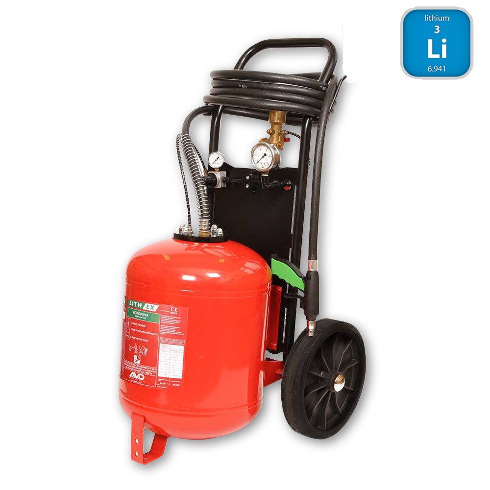 LithEX Mobiler AVD-Feuerlöscher 25L  Li-Ion-Akkus  750Wh  A &  E Brände