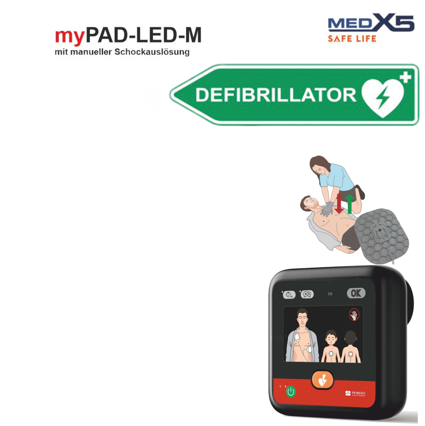 Metrax myPAD-M LED mit HLW-Feedback-Elektroden
