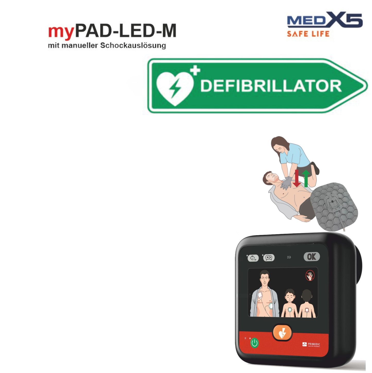 Metrax myPAD-M LED mit HLW-Feedback-Elektroden