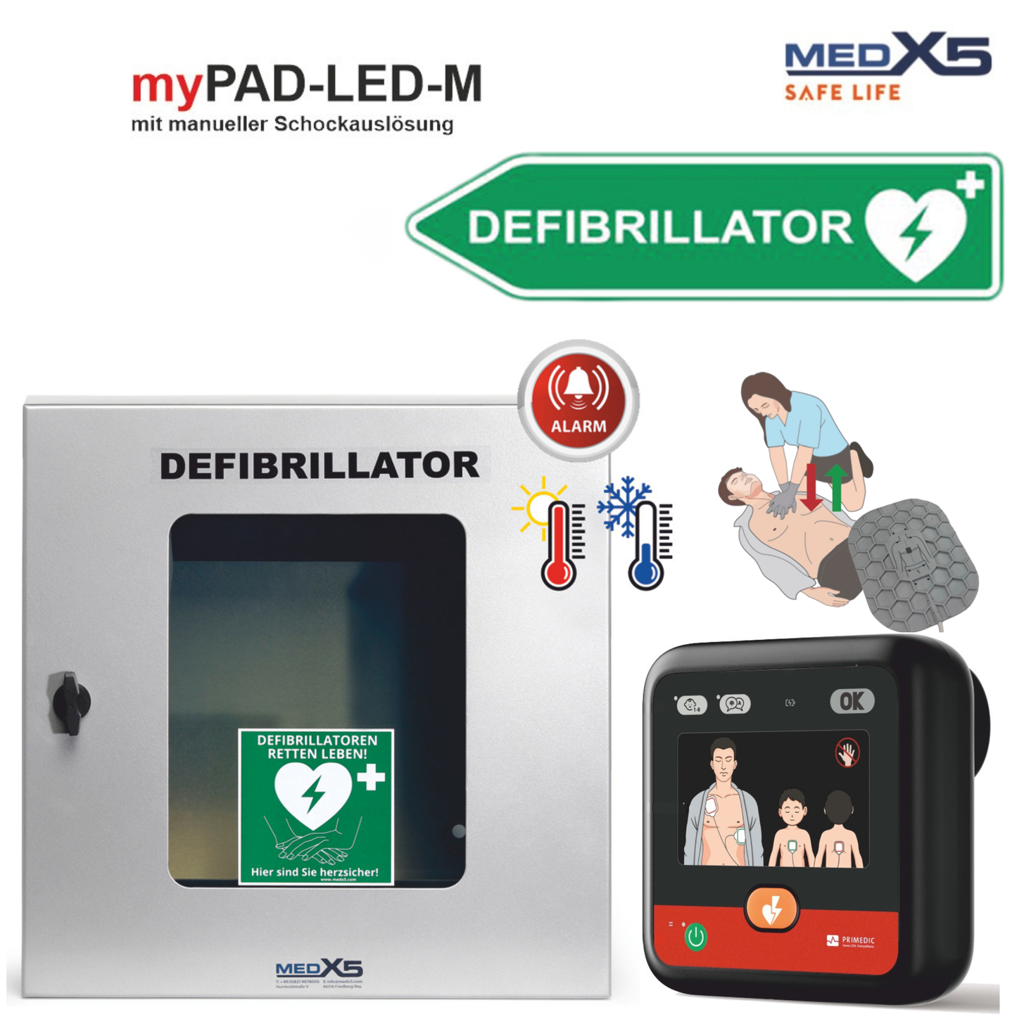 Metrax myPAD-M LED mit HLW-Feedback-Elektroden