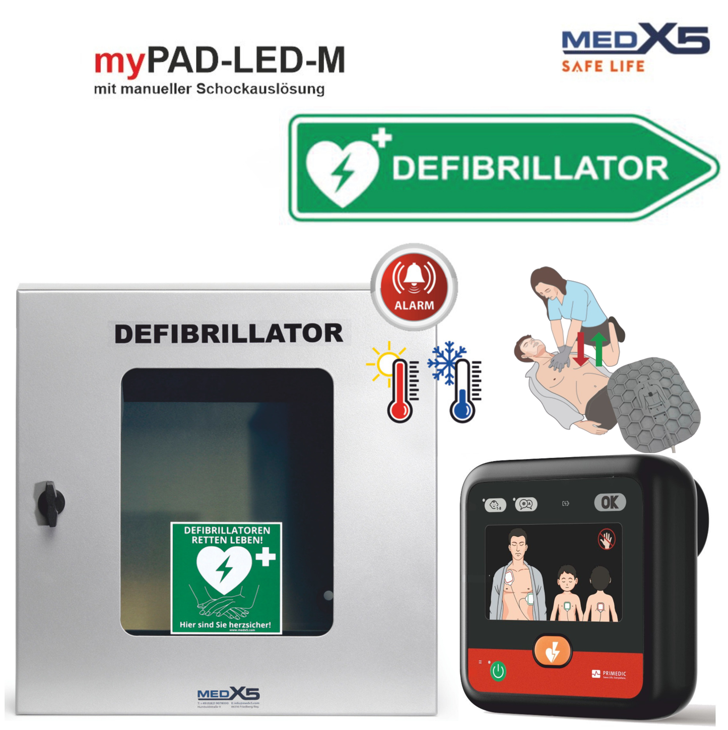 Metrax myPAD-M LED mit HLW-Feedback-Elektroden
