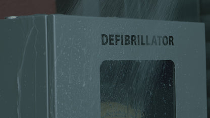 AED-Außenwandkasten Grau | IP54 inkl. Alarm, Lüftung und Heizung