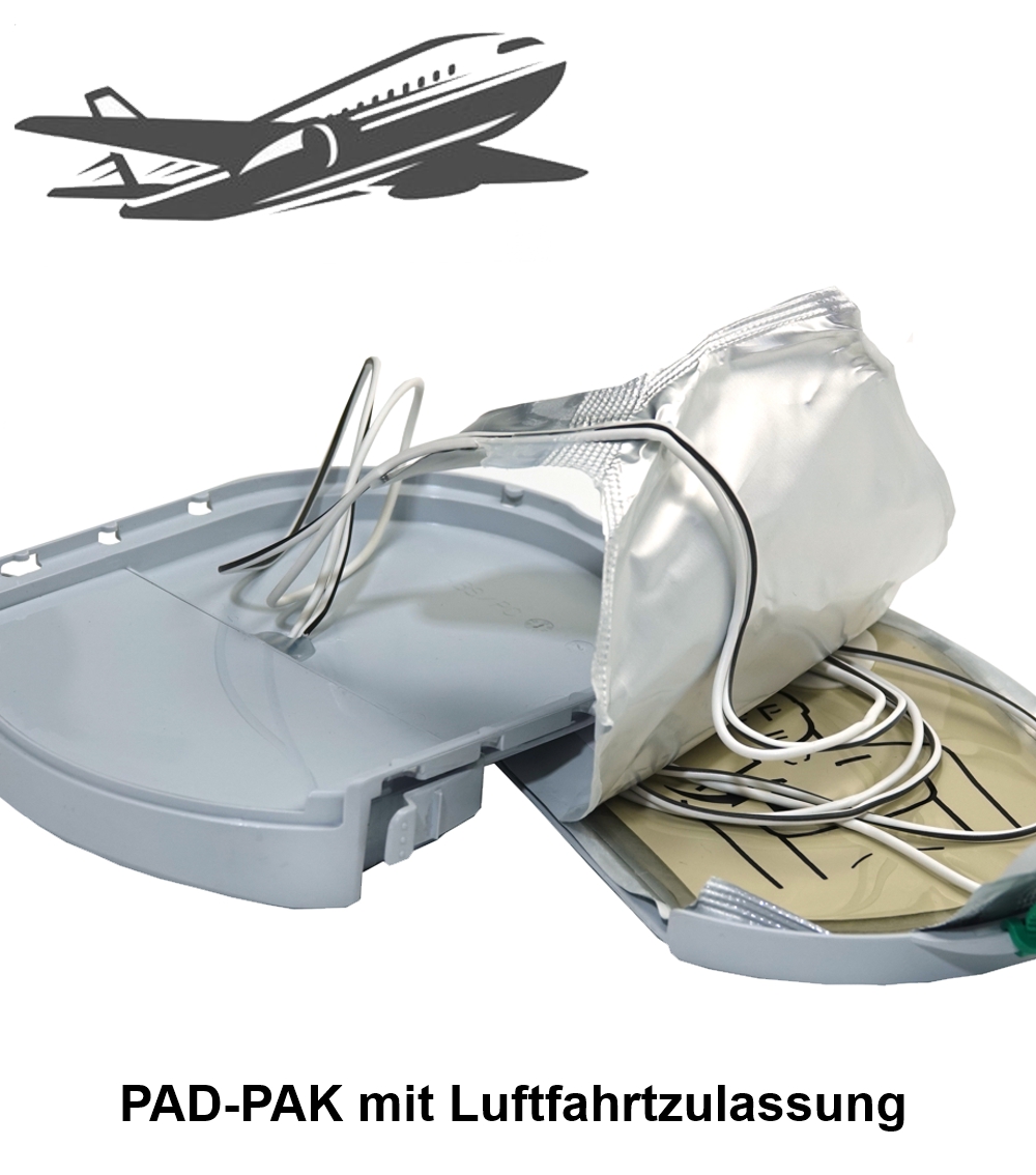 Batterie- & Elektrodenkassette PAD-PAK 07 mit ETSO Luftfahrtzulassung für Erwachsene und Kinder > 8 J.