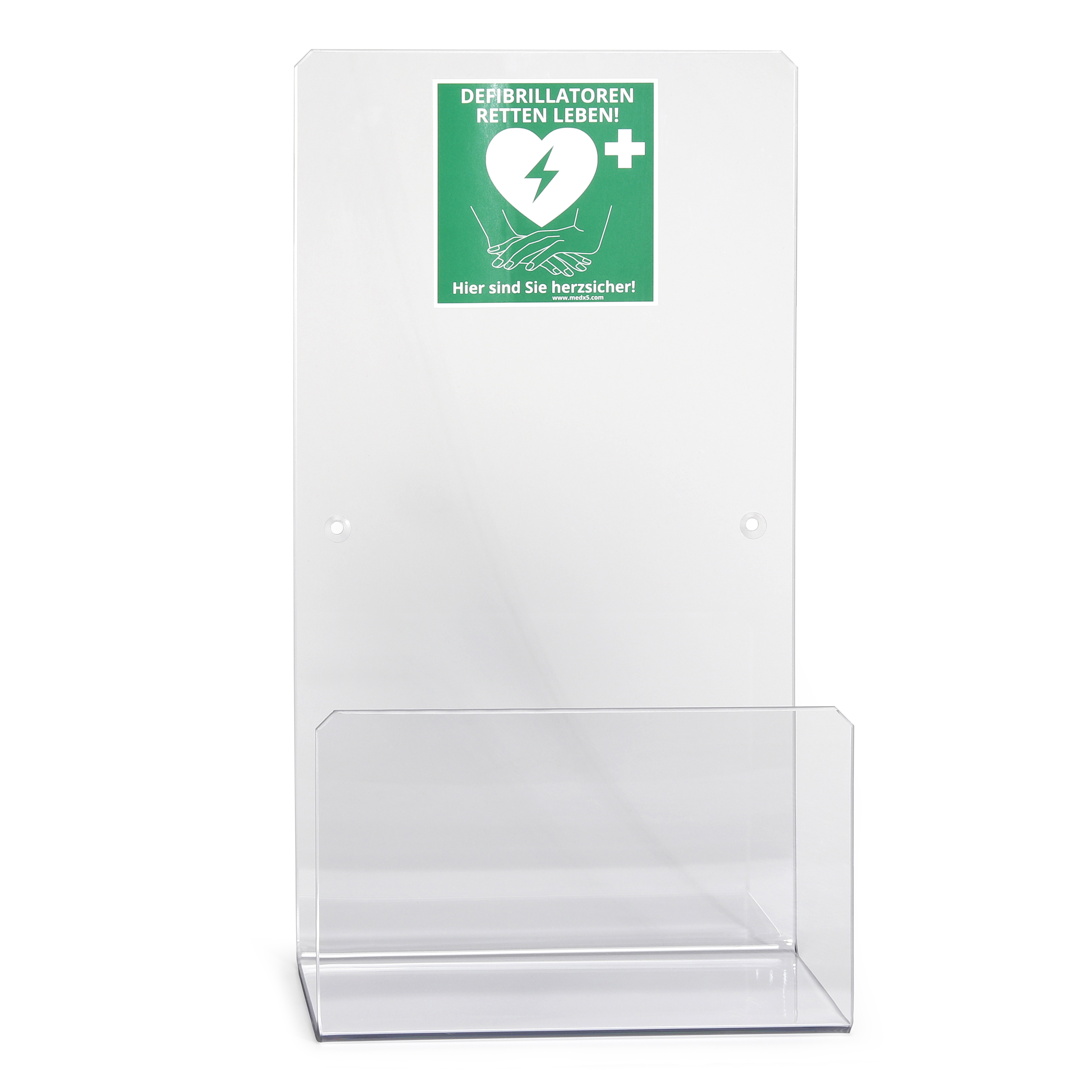 Defibrillator AED Wandhalter für innen, Plexiglas, Universalgröße