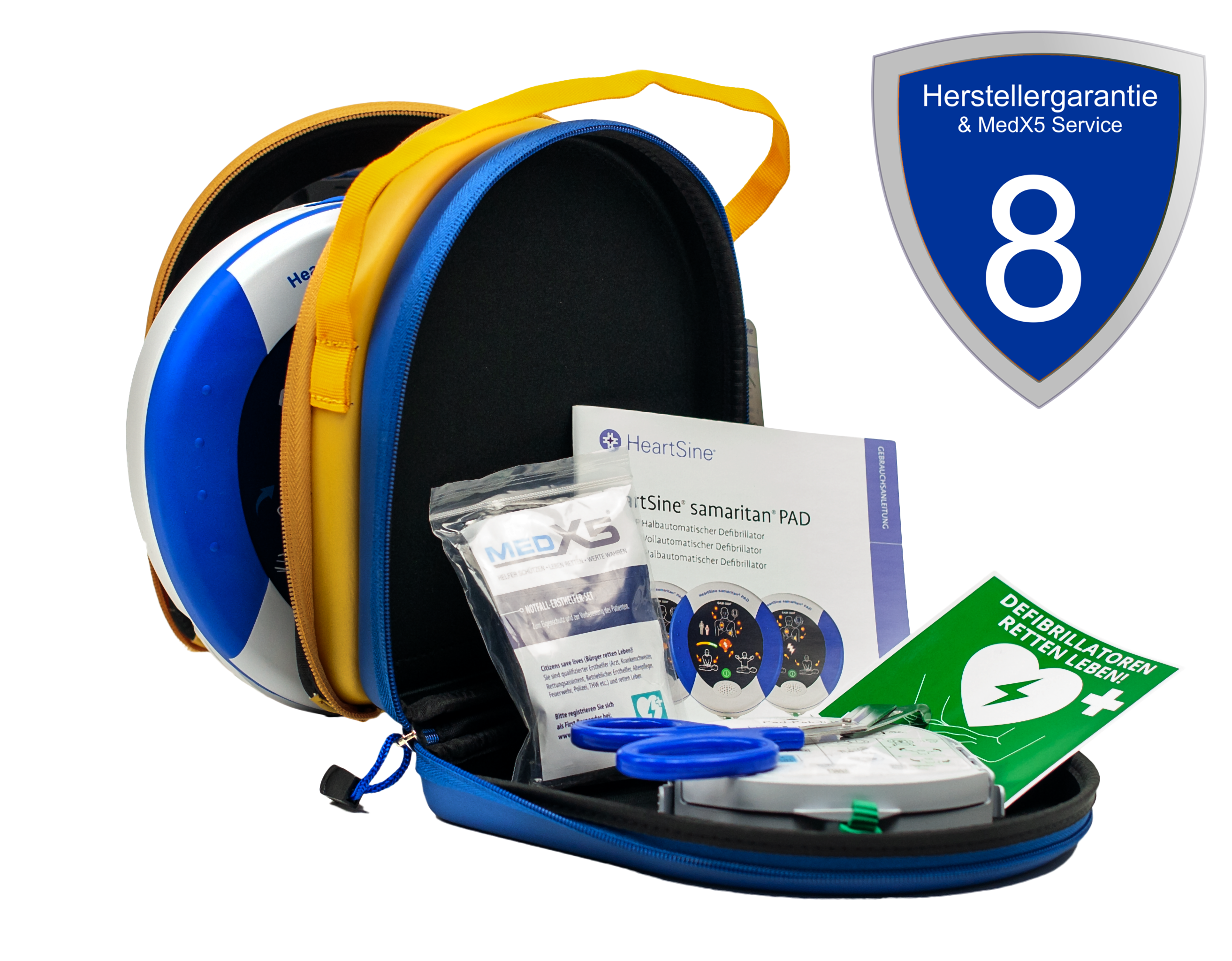 HeartSine SAM 350P Defibrillator/AED, mit Herzdruckmassage Metronom & manueller Schockauslösung, 8 J. Herstellergarantie