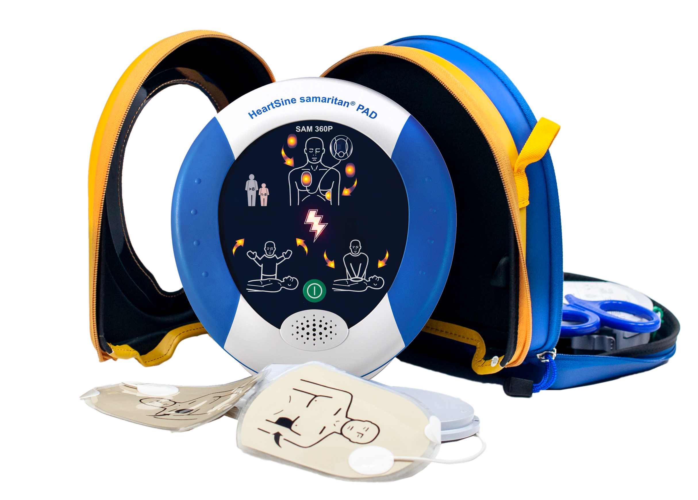 HeartSine SAM 360P Defibrillator/AED, mit Herzdruckmassage Metronom & automatischer Schockabgabe, 8 J. Herstellergarantie