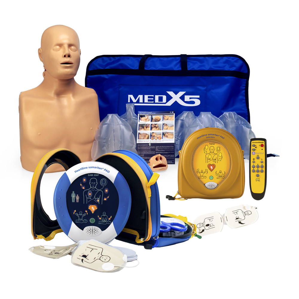 HeartSine SAM 350P Defibrillator, PAD350 Trainer und 2 in 1 Übungspuppe