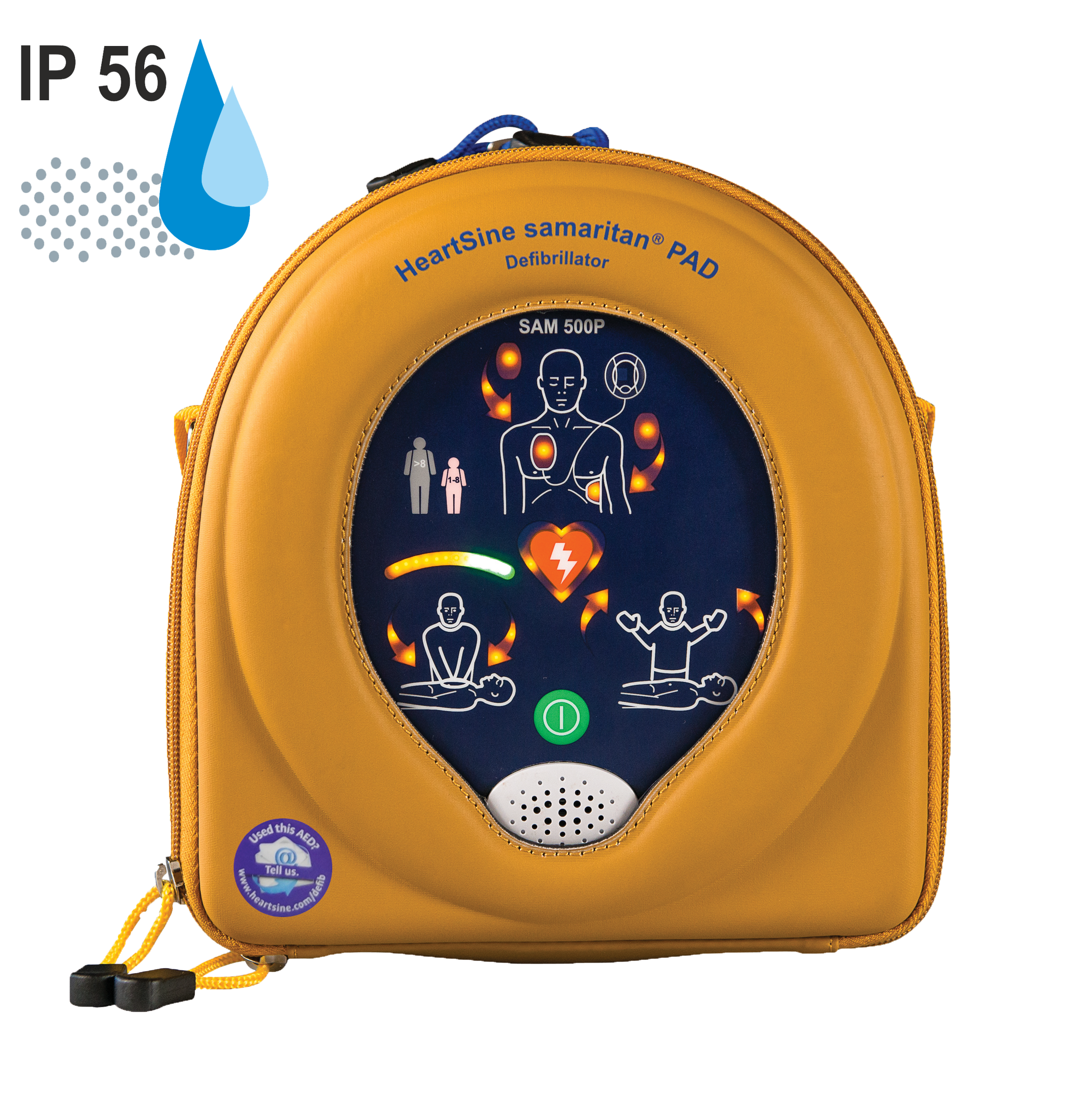 HeartSine SAM 500P Reanimations-Defibrillator/AED, mit Herzdruckmassage-Kontrolle & Echtzeitanleitung, 8 J. Herstellergarantie