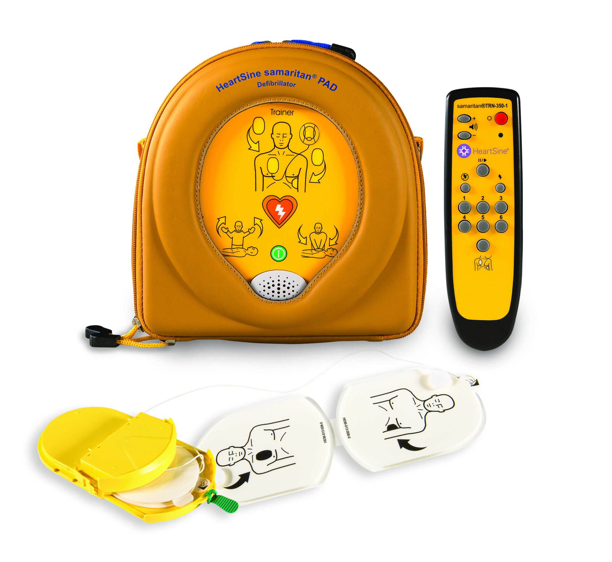 HeartSine SAM 350P Defibrillator, PAD350 Trainer und 2 in 1 Übungspuppe