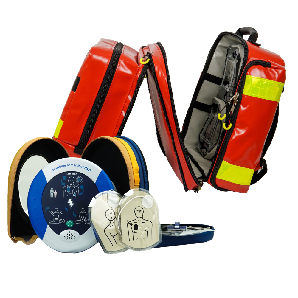 AED Traveller-Paket mit HeartSine SAM360P, automatische Schockabgabe, 8 Jahre Garantie