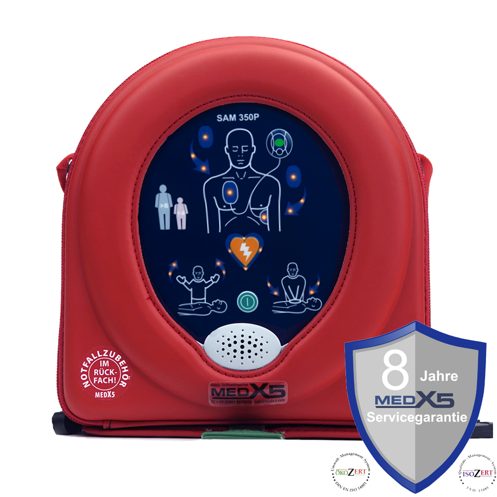 SAM-Notfall-Defibrillator für zuhause, 8 J. MedX5 Servicegarantie