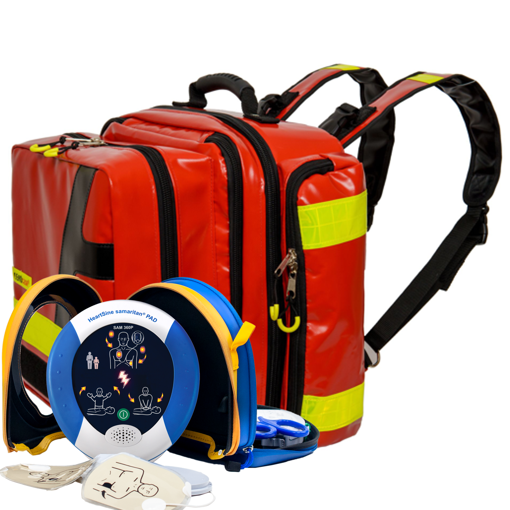 AED Traveller-Paket mit HeartSine SAM360P, automatische Schockabgabe, 8 Jahre Garantie