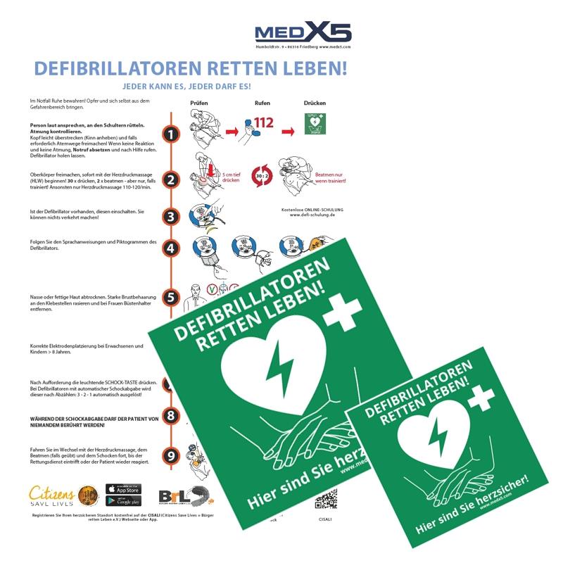 Defibrillator AED-Standortaufkleber-Set