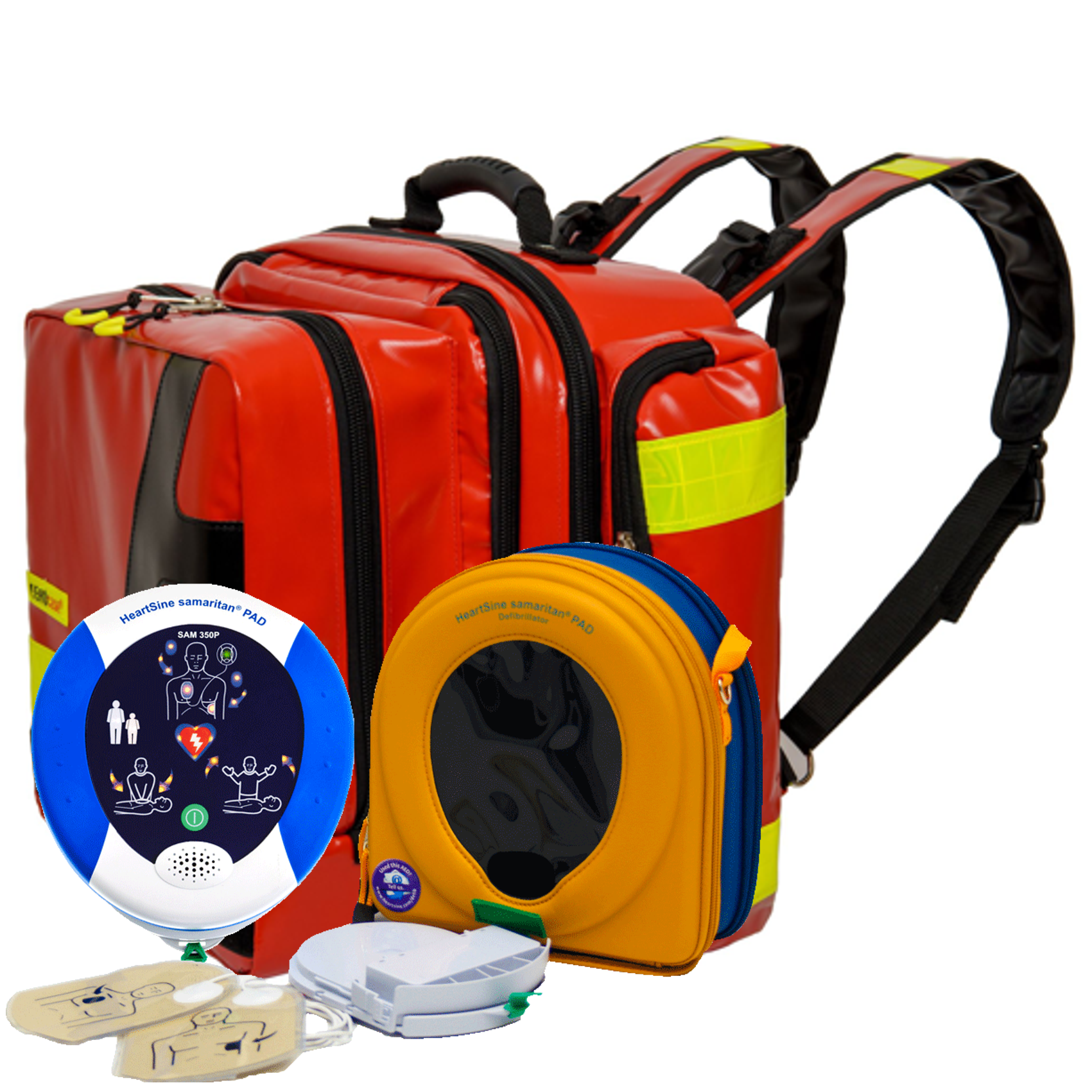 AED Traveller-Paket mit HeartSine SAM350P, manuelle Schockauslösung, 8 Jahre Garantie